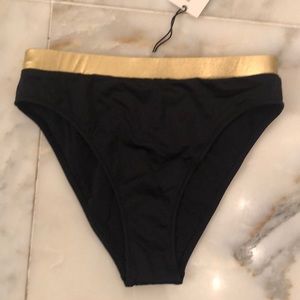 Free people hi waisted gold black swim med bottom